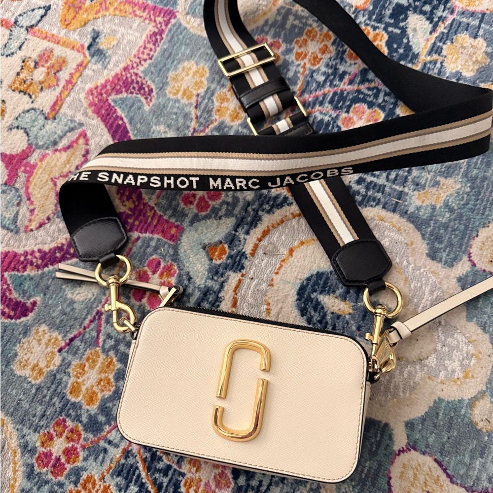 Marc Jacobs Cream and Black Snapshot Bag